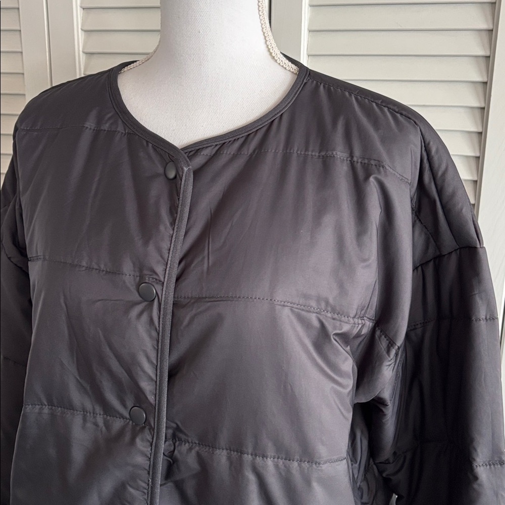 Recreation by Thread & Supply Tabitha Jacket Women’s Dark Gray Collarless Size L - Picture 3 of 12